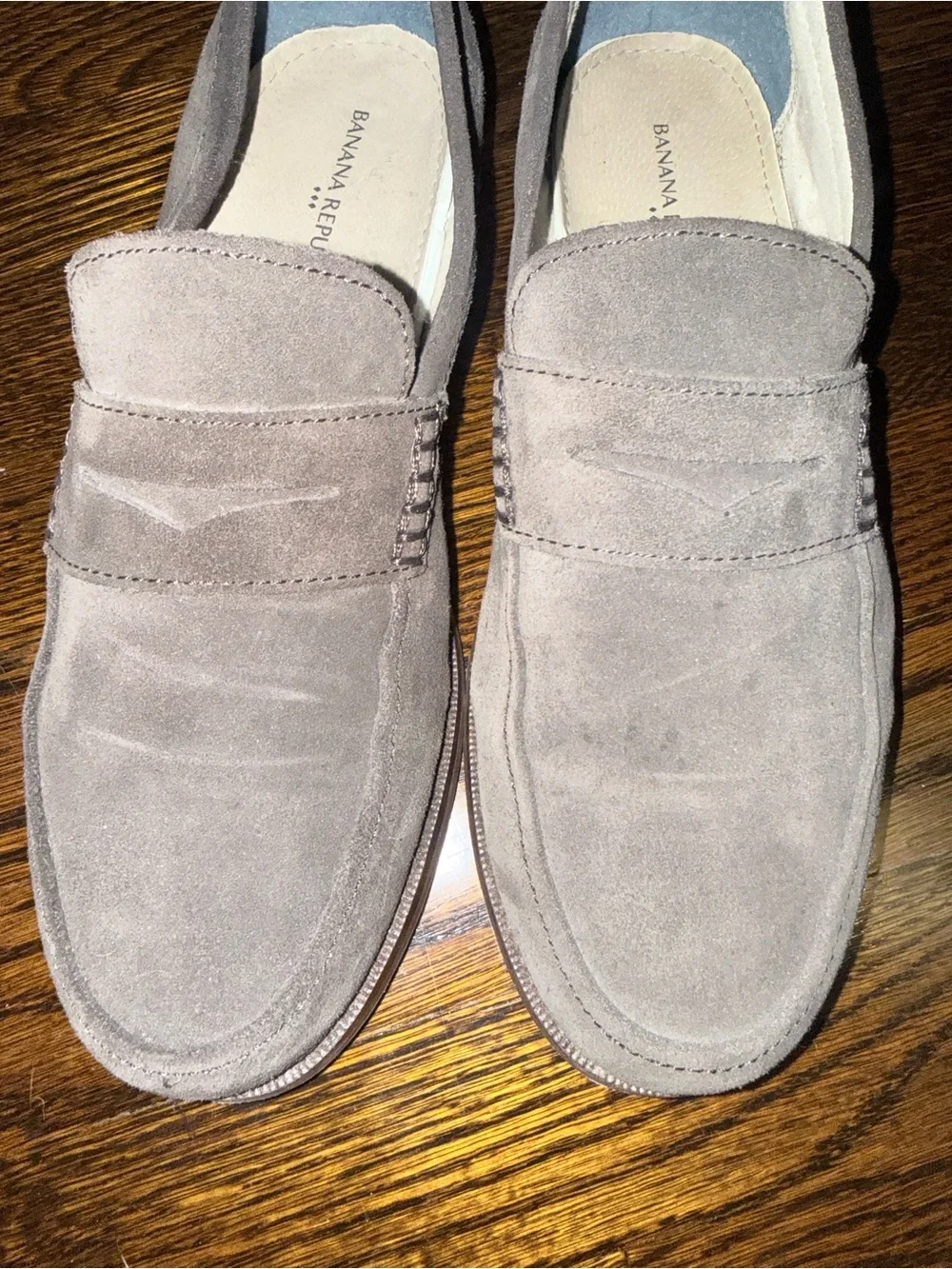 Banana Republic Suede Penny Loafers in Brown